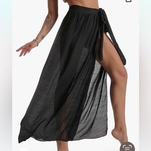 NWT DOSE black semi sheer swim cover-up one size 4-12